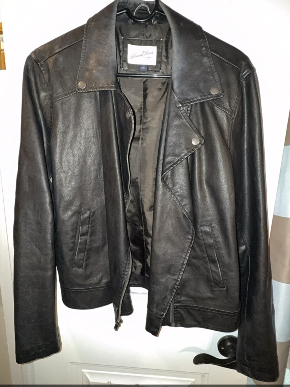 Universal Thread Black Leather Moto-Inspired Jacket